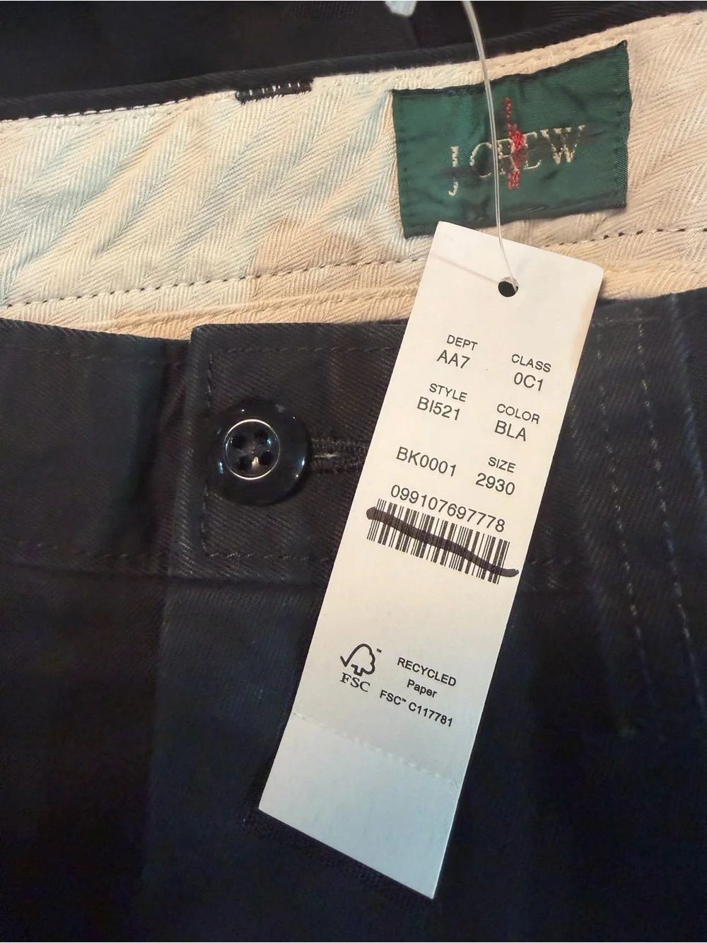 J.Crew Giant-fit chino pant in black